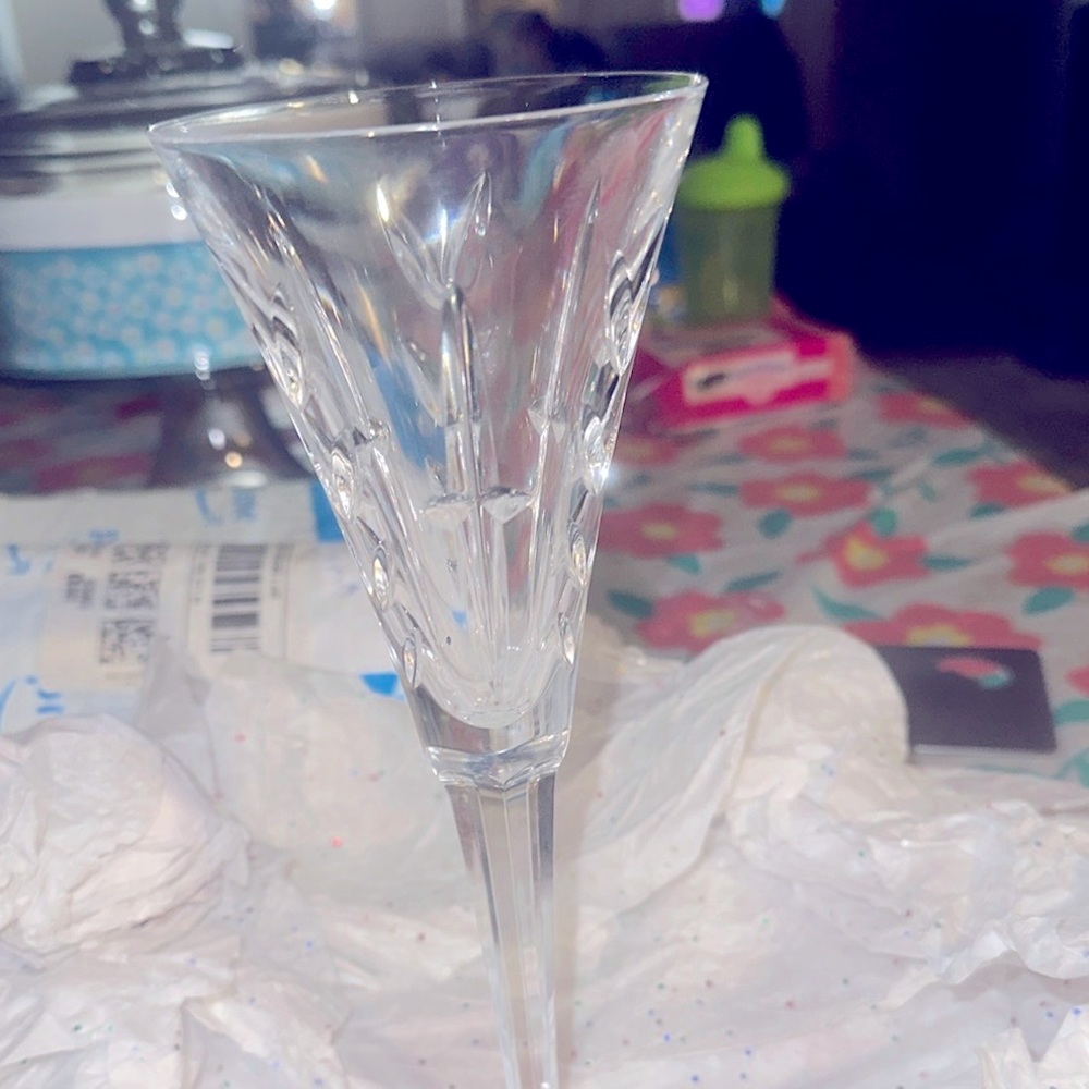Set of 2 Waterford crystal champagne flutes